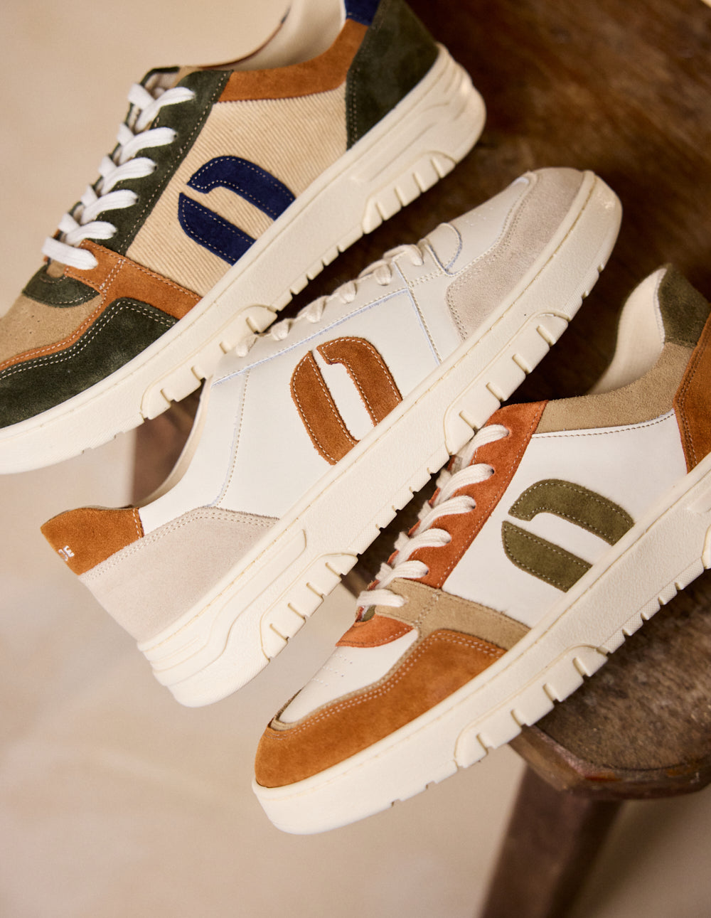 Nino low trainers - Green brown beige
