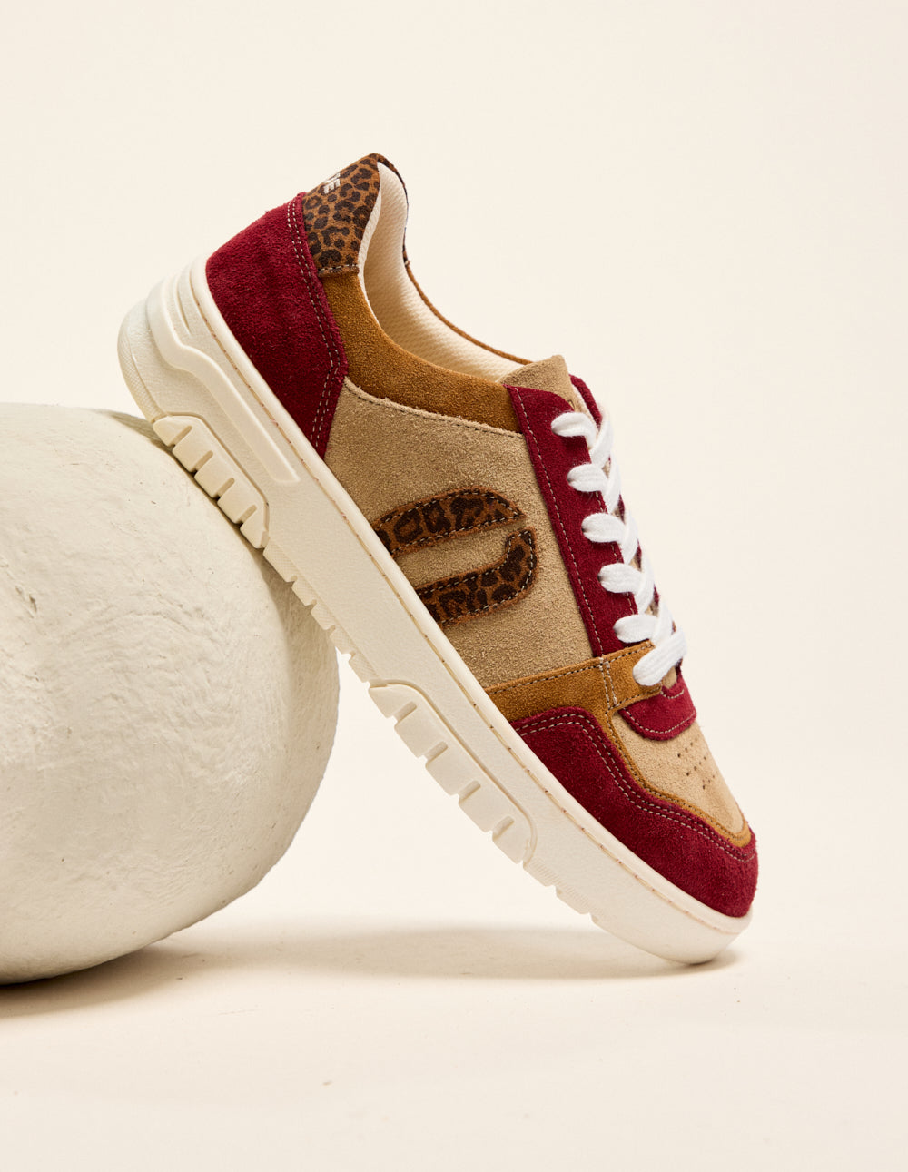 Baskets basses Nora - Bordeaux camel beige