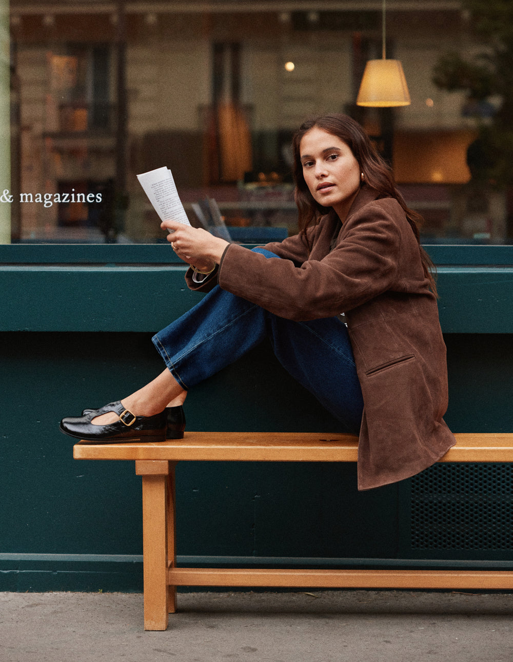 Ballerines Opal - Cuir plissé noir
