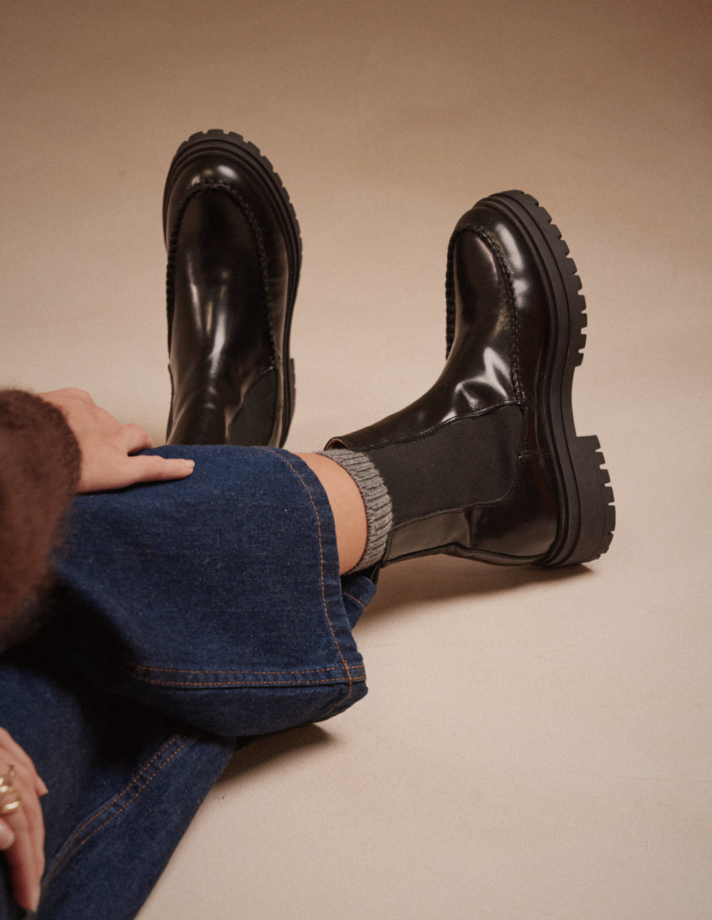 Bottines Prune - Cuir box noir