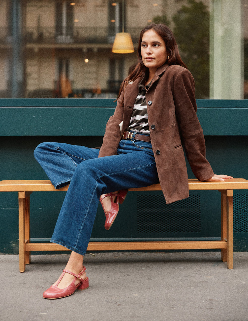Push | Ryla cuir plissé verni rose