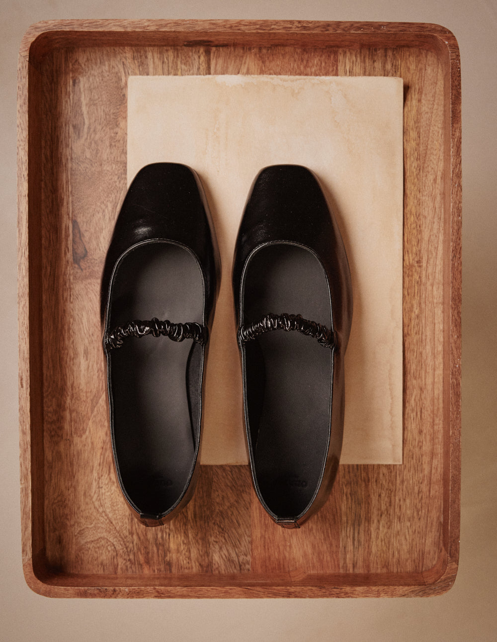 Ballerines Serra - Cuir plissé noir