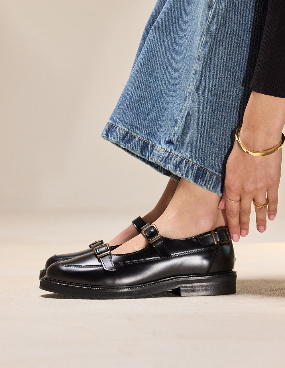 Derbies Toven - Cuir box noir