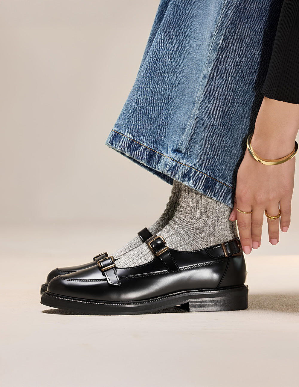 Derbies Toven - Cuir box noir