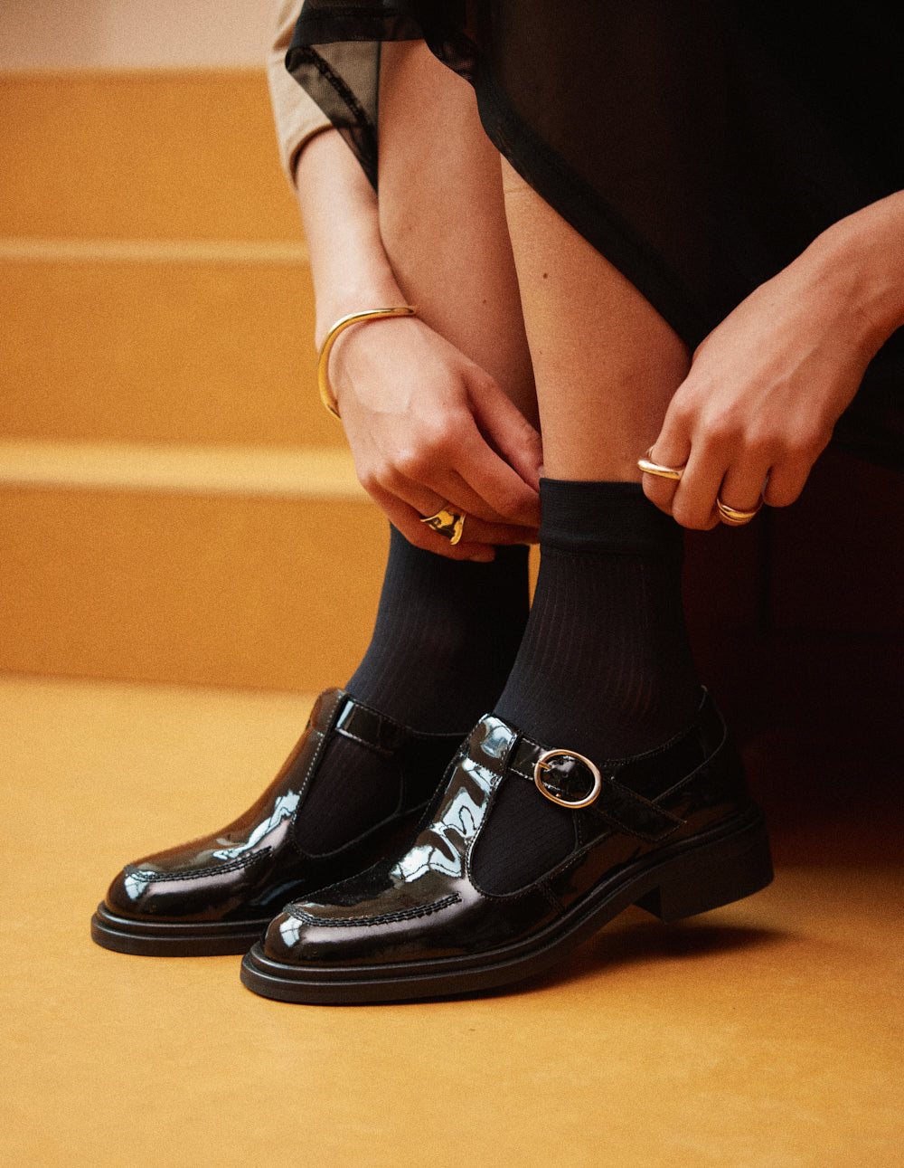 Tyria Derbies - Black patent leather
