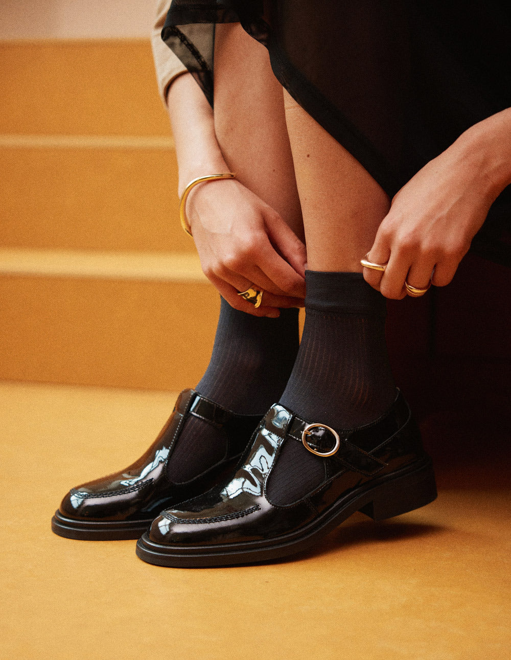 Tyria Derbies - Black patent leather