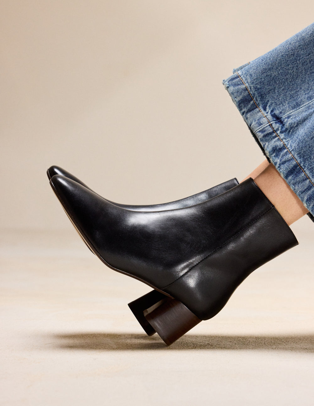 Bottines à talons Volma - Cuir noir