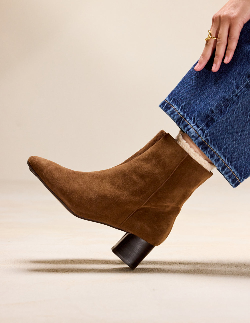 Bottines à talons Volma - Suède marron