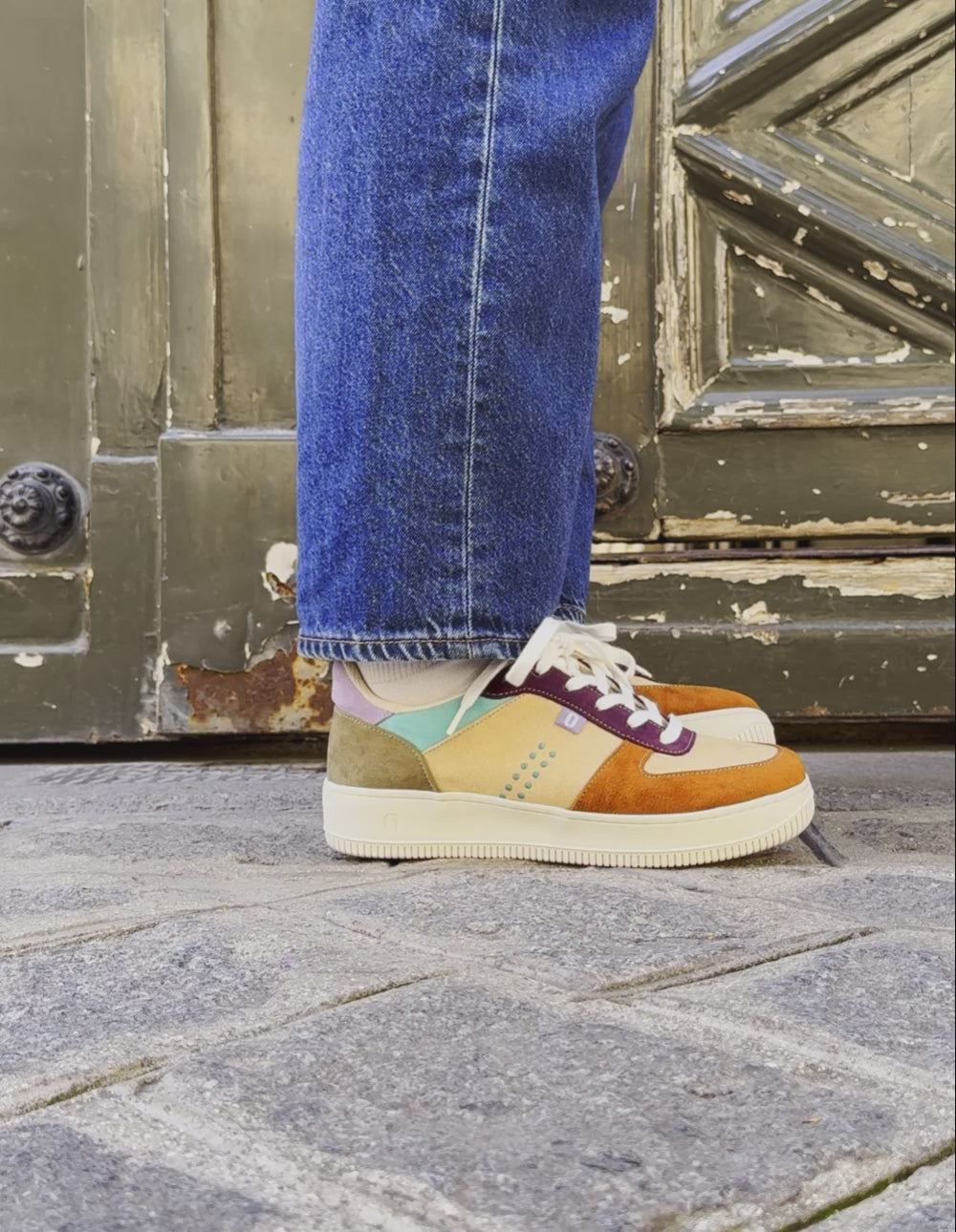 Maxence F low-top trainers - Brown, beige, plum