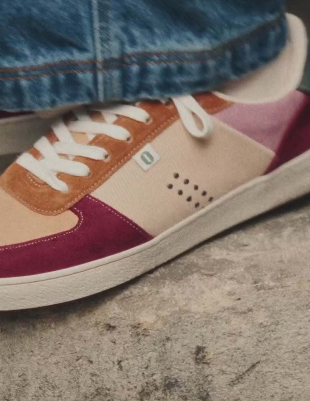 Marie low-top trainers - Bordeaux beige mustard