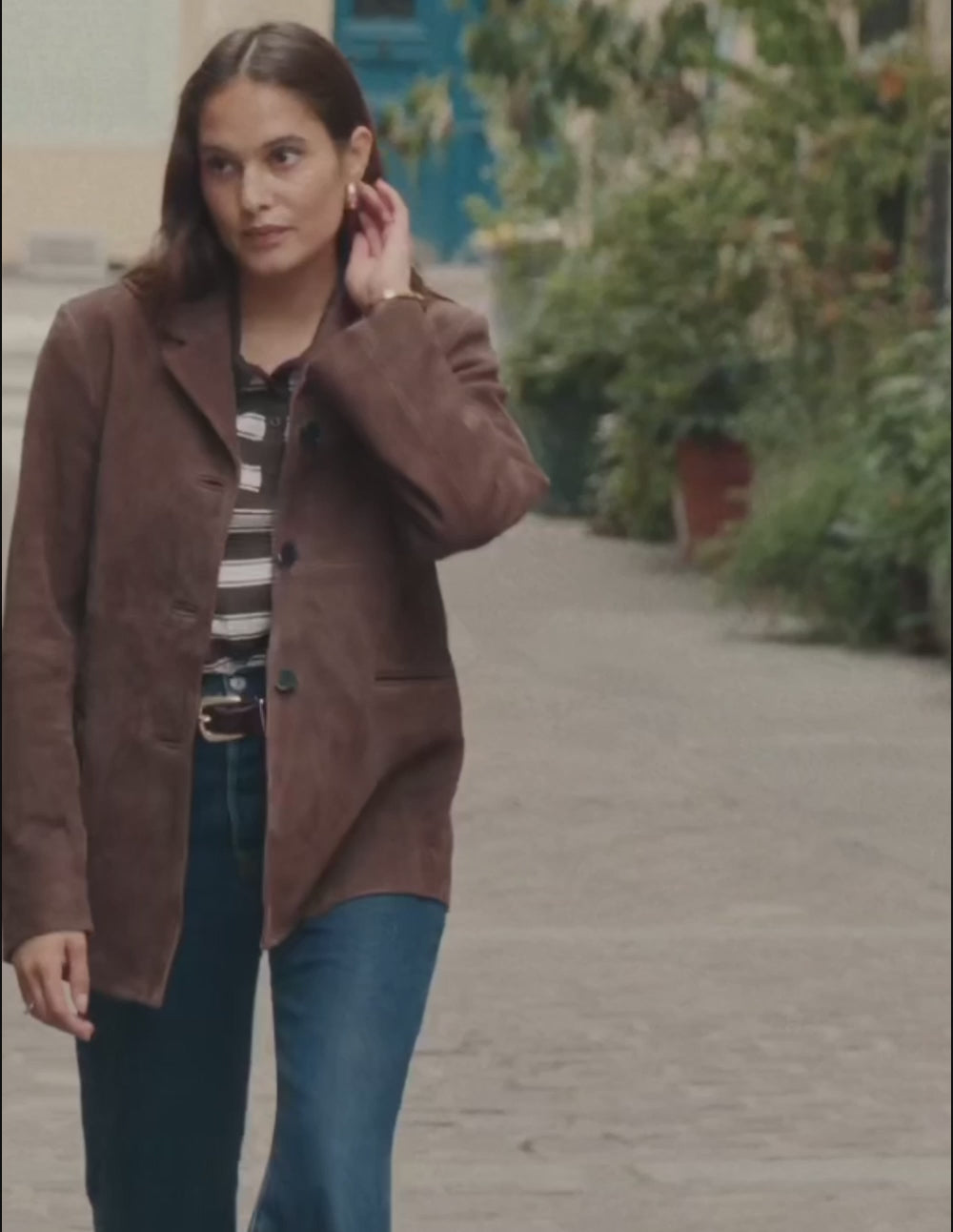 Escarpins Marcie - Cuir plissé verni cobalt