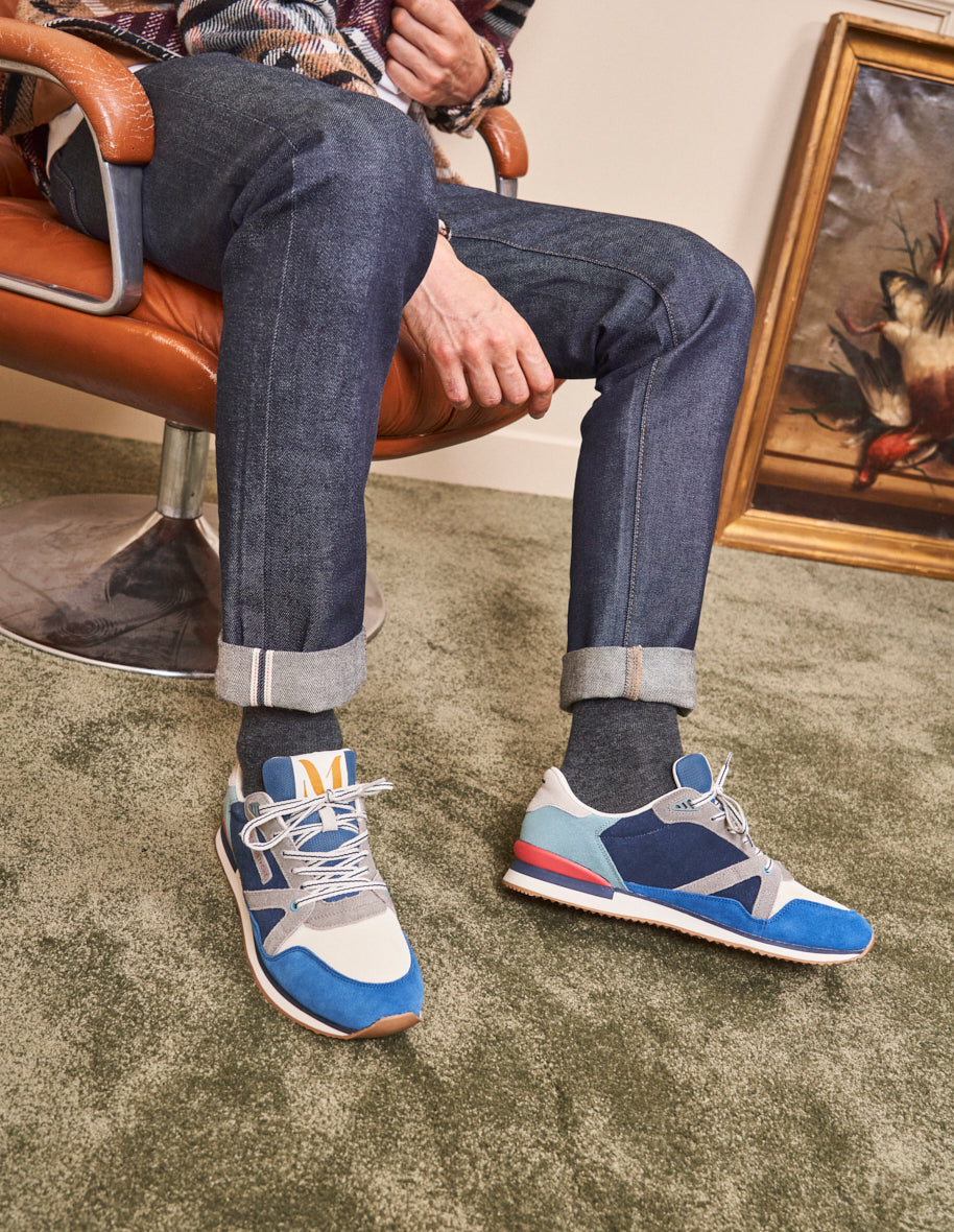 André low sneakers - Sweden Vegan Bleu Écru Gris