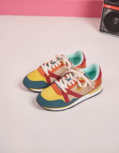 Running shoes Andree Raspberry yellow suede