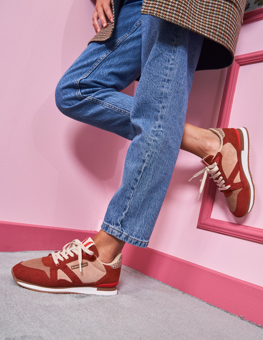Andree Basse sneakers Sweden and Taupe brick velvet
