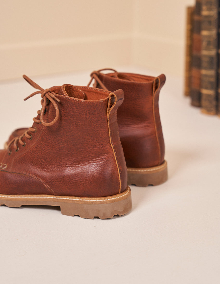 Lucas Bottines Cuir Pull Up Terracota