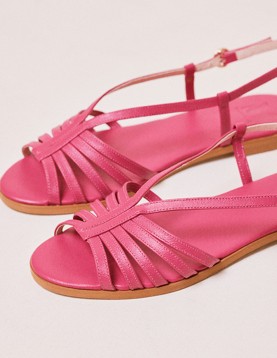 Sandales Ninon B - Cuir fuchsia