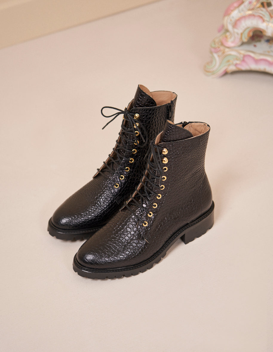 Boots croco noir top