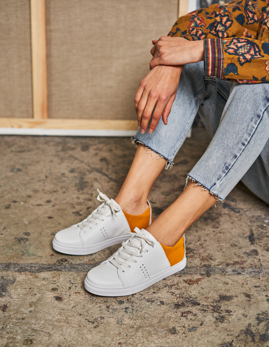Basket femme moutarde discount