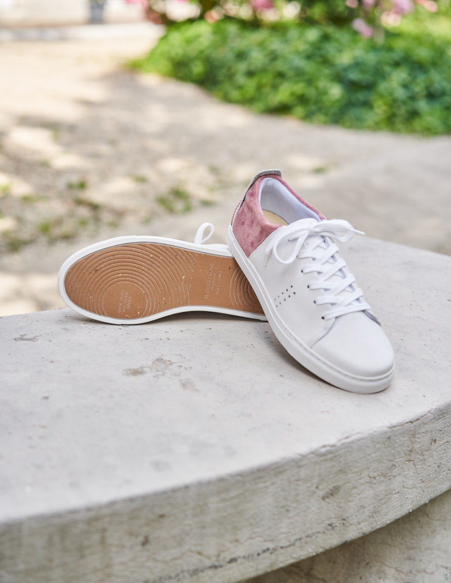 Basket blanche et rose femme new arrivals