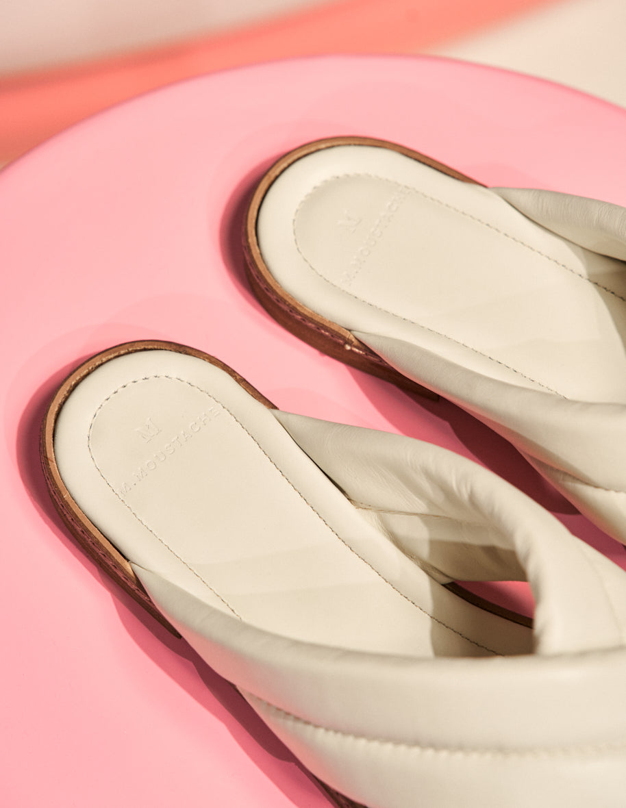Flat mules Théa - White leather